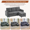 Sofa Bed Pull Out Sectional Couch Bed Convertible Settee with Storage, Grey