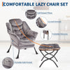 Comfy Lazy Chair with Footstool Relax Lounge Chair Accent Armchair Sofa Chair