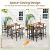 5-Piece Industrial Bar Table Set, Breakfast Tables with 4 bar chairs stools