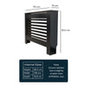 RADIATOR COVER Wall Cabinet MDF Wood Black Horizontal Line Grill Shelf Cabinet