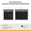 Garden Shed 6.6x8.5FT Metal Pent Roof Outdoor Storage House for Tool Bike