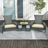 3Pcs Wicker Adirondack Set Ergonomic Oversized Rattan Chairs w/Table