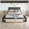 Queen Bed Frame with 2 Storage Drawer Upholstered Platform Bed with Headboard🔥