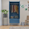 Wooden 2 Door Wardrobe with 2 Drawer Compact Wardrobe Bedroom Storage Furniture