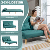 Click Clack Sofa Bed, 2 Seater Bed Settee for Living Room, Green