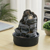Indoor Cascading Stone Fountain Water Feature with Crystal Ball LED Lights Decor