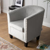 Tub Arm Chair Velvet Grey Luxury Statement Rivet Comfy Accent Armchair