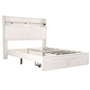 Modern Double Bed with Storage Drawers, LED Lighting & Charging, Linen, Beige