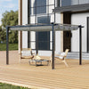 4X3M Heavy Duty Metal Pergola with Retractable Roof Outdoor Garden Gazebo Canopy