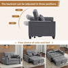 2 SEATER SOFA FABRIC LOVESEAT SOFA CONVERTIBLE PULL OUT SOFA BED GUEST BED GREY