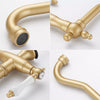 Kitchen Mixer Tap Vintage Dual Lever Kitchen Sink Taps Brass Water Tap Mixer