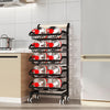 5 Tier Kitchen Trolley with Lockable Wheels, Vegetable Storage Rack on Wheels