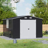 10X12FT Galvanised Metal Garden Shed Outdoor Tool Bike Storage House Lockable