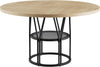 47" Round Dining Table for 4-6 with Storage Shelf Space Saving Metal Frame Home
