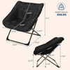 Folding Saucer Foldable Moon Chair Camping Outdoor Soft Padded Seat No Assembly