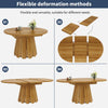 Extendable Round Dining Table Set Kitchen Oval Table for 4 People with 4 Chairs