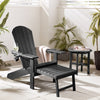 Black Adirondack Garden Chair, HDPE Reclining Outdoor Armchair, Vonhaus