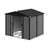 Grey Wood Grain Metal Garden Shed 8x7ft Outdoor Storage House with Foundation