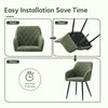 2pcs Dining Chairs Set Faux Leather/Velvet Padded Metal Legs Restaurant Armchair