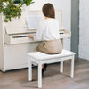 ♬Mustar Piano Stool Wooden Piano Bench With Storage Padded Keyboard Seat White