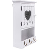 White Wooden 9 Key Wall Mounted Box Cabinet Heart Keyhole Holder