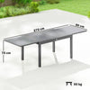 Extending Garden Table for 6-10, Aluminium Outdoor Dining Table, Glass Top