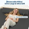 Hammocks 12 FT Double Quilted Fabric Hammock with Spreader Bar Pillow 2 Person