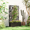Outsunny Metal Garden Bed w/ Trellis Raised Planter w/ Privacy Panel Refurbished