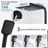 Bathroom Thermostatic Shower Mixer Set 12" Shower Head Matte Black Exposed Valve