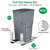 35 QT Pull-Out Trash Can Soft-Close Slides,Waste Bin for Under Kitchen Cabinet