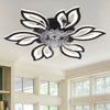 Ceiling Fan Light LED 3-Color Dimmable Chandelier Lamp W/ Bluetooth APP Control