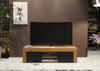130cm TV Unit Oak Matt Body | Black Matt Doors Cabinet | Modern Storage Unit