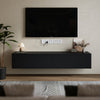 160cm Matte Black 2 Doors TV Cabinet Floating TV Stand Centre Media Console Unit