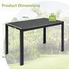 Costway 120 cm Wicker Dining Table Patio Rectangular Rattan Table for 6 people