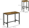 Industrial Bar Table 2 Stools Set Counter Height Dining Furniture Rustic Brown