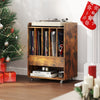 Rolling Vinyl Display Shelf Storage Cabinet with Drawer & Open Shelf
