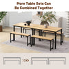 3-Piece Dining Table Set Industrial Breakfast Kitchen Table Set with 2 Benches