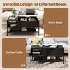 Lift Top Coffee Table Living Room Table w/ Storage Shelf-Black