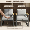 2PCS Aluminum Patio Furniture Armchair Outdoor Chair with Cushions Deck Backyard