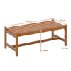 2 Pcs Outdoor Solid Hardwood Dining Bench with Teak Oil Finish
