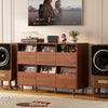 6-Drawer Large Storage Vinyl Record Player Stand Media Console Table Cabinet UK