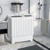 Compact Mini Laundry Washer Twin Tub Washing Machine-White+Grey