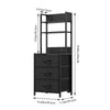 Bedside Table with Charging Station and LED Light Strips Nightstand W/ 3 Drawers