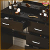 Large LED Light Mirror Dressing Table Set with 5 Drawers Vanity Make up Desk UK