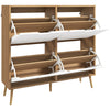 Shoe Storage Cabinet with 4 Flip Drawers for 8-16 Pairs, Natural