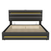 5FT KING OTTOMAN UPHOLSTERED BED FRAME WITH HYDRAULIC STORAGE & RGB LED LIGHT