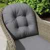 Four-Piece Rattan Sofa Set, with Glass-Top Table - Light Grey