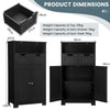 Bathroom Floor Cabinet Free Standing Storage Cupboard-Black