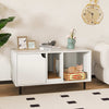 Cat Litter Box Enclosure Large Hidden Cat Washroom w/ Storage-White