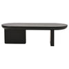 Oval Coffee Table MDF Black Sofa Side Table Minimalist Design for Living Room